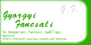 gyorgyi fancsali business card